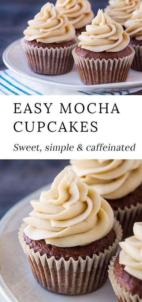 White Mocha Cupcakes, Chocolate Mocha Cupcakes, Mocha Cupcakes Recipe, Cappuccino Cupcakes Recipe, Coffee Theme Cupcakes, Coffee Cupcakes With Box Cake, Girls Cupcakes, Baking Snacks, Cupcakes Amor