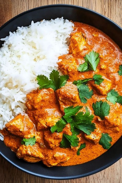 Indulge in the rich and aromatic flavors of chicken tikka masala with fluffy jasmine rice. This classic Indian dish is a perfect blend of tender chicken, creamy tomato curry, and fragrant spices. Treat yourself to a comforting homemade meal that's easy to make and will delight your taste buds. Elevate your dinner table with this delicious combination that guarantees a satisfying dining experience. Try this recipe today for a memorable culinary adventure that will transport you to the vibrant str Chicken Curry Masala, Tikka Chicken Recipe, Tikki Masala Chicken, Indian Chicken Tikka Masala, Indian Curry Chicken, Fluffy Jasmine Rice, Tikka Masala Chicken, Tika Masala, Slow Cooker Chicken Tikka Masala