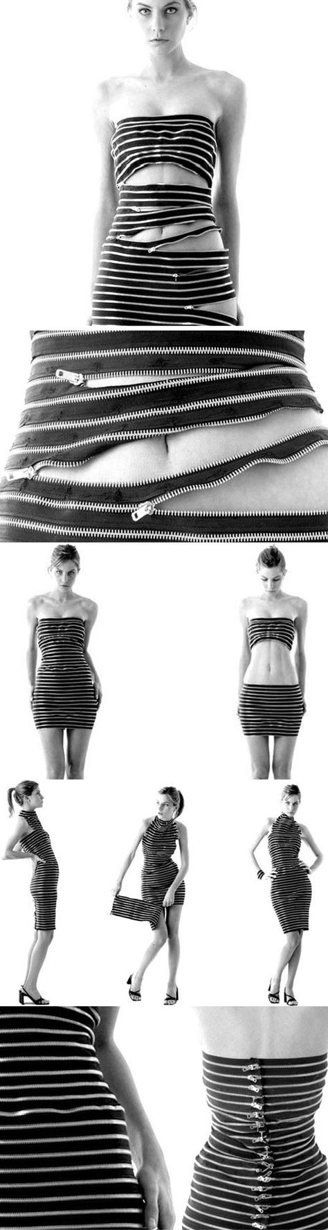 Sexy All Zipper Dress Design Idea Sebastian Errazuriz, Zipper Art, Concept Fashion, Multiway Dress, Its Possible, Zippers Fashion, Fashion Closet, Zipper Dress, Convertible Dress