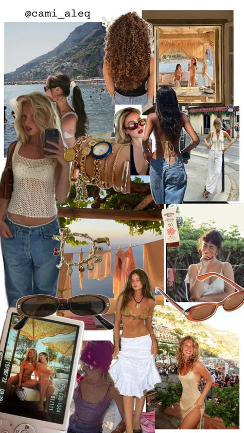 Euro Summer 2024 aesthetic inspiration, summer inspo, euro summer, European summer, summer in Spain, summer in Portugal, #summer #eurosummer #summer2024 Summer In Portugal, Europe Summer Outfits, Outfits For Spain, Portugal Summer, Euro Chic, Spain Outfit, Spain Summer, 2024 Aesthetic, Island Outfit