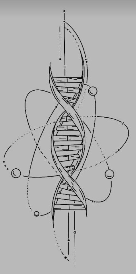 Simple Dna Tattoo, Dna Minimalist Tattoo, Dna Poster, Dna Symbol Tattoo, Dna Spine Tattoo, Dna Tattoo Design, Dna Structure Drawing, Dna Strand Tattoo Design, Tree Of Life With Dna Tattoo