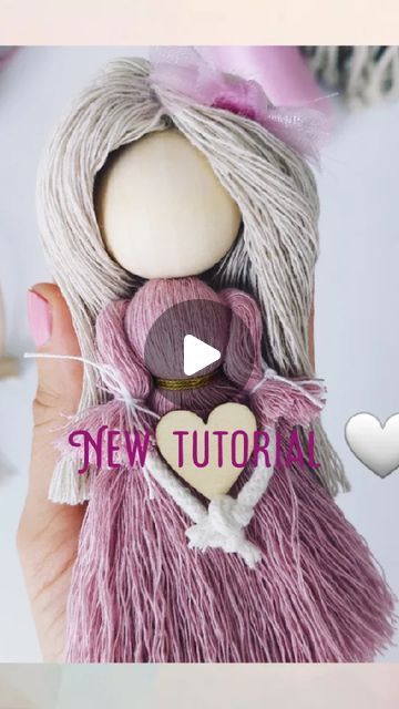 How To Make A Macrame Doll, Yarn Dolls How To Make Video, Diy Yarn Dolls Tutorial, Diy Macrame Doll Tutorial, Yarn Dolls How To Make, Macrame Angels Diy, Diy Yarn Dolls How To Make, Macrame Dolls Tutorials, Macrame Doll Tutorial