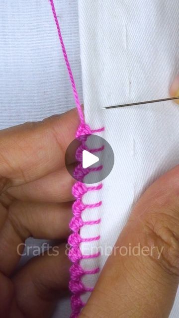 Hand Embroidery Saree Border Designs, Blanket Stitch Embroidery Design, Trending Diy, Easy Handmade, Hem Stitch, Hand Embroidery Videos, Border Embroidery Designs, Embroidery Videos, Border Embroidery