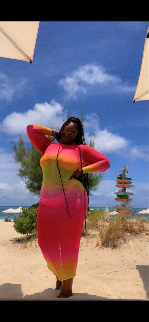 Plus Size Swim Outfits, Plus Size Bathing Suits For Black Women, Island Vacation Outfits Tropical, Aruba Vacation Outfits, Plus Size Swim Coverups, Curvy Outfit Ideas, Baddie Outfits Summer, Island Vacation Outfits, Tropical Vacation Outfits