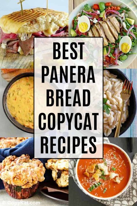 Get the best Panera Bread copycat recipes in one place! Find soup, sandwich, salad, mac and cheese, and pastry favorites to make at home. #panera #panerabread #copycat #copycatrecipes #souprecipes #sandwichrecipes #saladrecipes #macandcheese Essen, Bread Copycat Recipes, Best Copycat Recipes Restaurants, Panera Sandwiches, Panera Bread Copycat, Soup Sandwich, Panera Recipes, Breaded Steak, Restaurant Recipes Famous