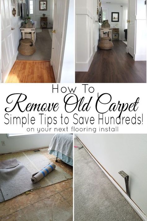 Even with "free installation", companies will sometimes charge to remove old flooring. So removing it yourself can save hundreds! How to remove carpets the right way, easy to follow, step by step. #flooring #remodeling #carpet #hardwoods Remove Carpet, Removing Carpet, Cleaning Painted Walls, Flooring Installation, Old Carpet, Glass Cooktop, Deep Cleaning Tips, Diy Flooring, Diy Home Repair