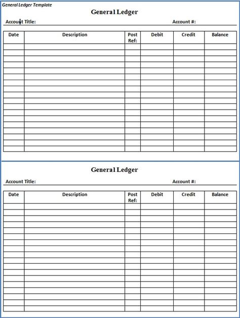 Free Printable General Ledger Template Weekly Schedule Template Excel, Printable Check Register, Accounting Ledger, Inventory Printable, Balance Sheet Template, Weekly Schedule Printable, Income And Expenses, General Ledger, Rental Agreement Templates