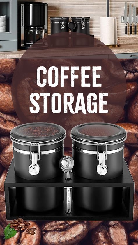 Stainless Steel Coffee Station Container for Ground Coffee Bean Storage with Airtight Locking Clamp and Coffee Scoop, Food Storage Jar for Kitchen We are a participant in the Amazon Services LLC Associates Program. Coffee Bean Storage, Storage For Kitchen, Coffee Canisters, Cereal Containers, Coffee Container, Coffee Storage, Ground Coffee Beans, Coffee Canister, Coffee Scoop