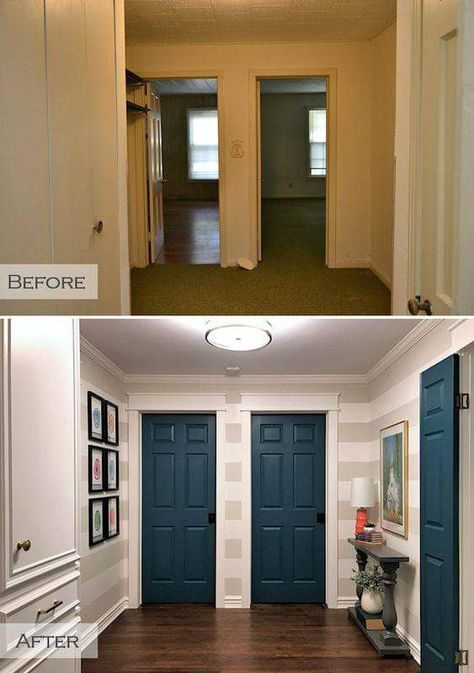 Before And After Interior Design, March Goals, Hallway Remodel, Flip Houses, Home Remodel Before And After, Rental Ideas, Flip Ideas, House Flip, Home Stuff