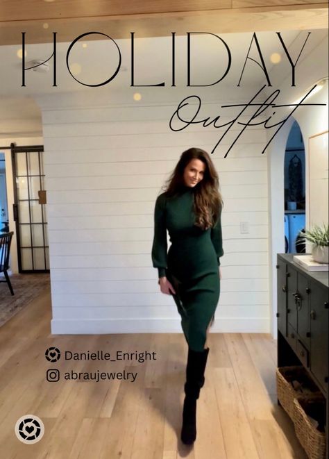 Work Holiday Party Outfit | Holiday Outfit | Sweater Dress | Outfit Inspo Outfit Christmas Party, Holiday Outfit Christmas, Dress Black Boots, Christmas Party Outfit, Outfit Christmas, Dress Work, Holiday Outfit, Ribbed Turtleneck, Work Dress