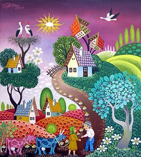 Arte Doodle, Whimsical Art Paintings, Images D'art, Arte Folk, Art Fantaisiste, Art Mignon, Art Populaire, Happy Paintings, Art Et Illustration