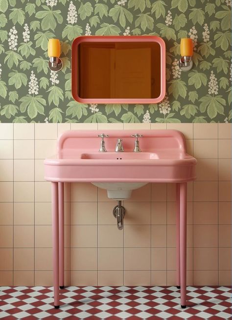 1970s Bathroom, Pink Toilet, Laundry In Bathroom, Deco Table, Kids' Bathroom, Pretty House, May 31, Interior Inspo, Bathroom Makeover