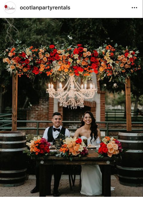 November Mexican Wedding, Burnt Orange Mexican Wedding, Outdoor Mexican Wedding Ideas, Mexican Fall Wedding Ideas, Mexican American Wedding Theme, Dark Mexican Theme Wedding, Fall Mexican Wedding Colors, Mexican Wedding Color Schemes, Wedding Centerpieces Mexican