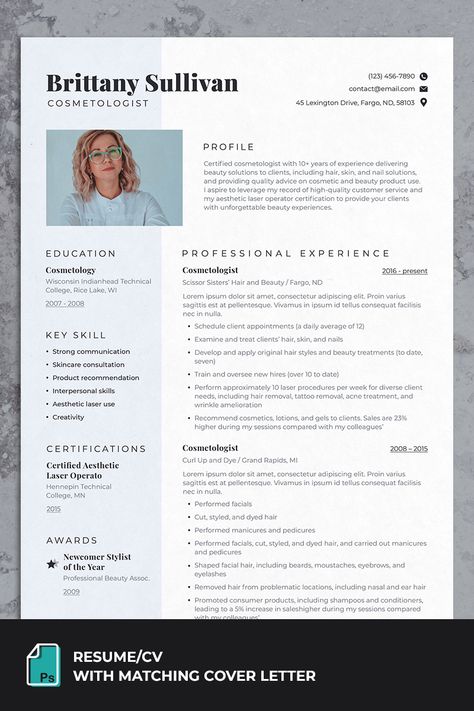 cosmetology resume template free #freeresumetemplates #simpleresumetemplate #cosmetologyresume #easyresumetemplate Cosmetology Resume Samples, Hairstylist Resume Template, Brand Manager Resume, Esthetician Resume With No Experience, Cosmetology Portfolio Ideas, Ats Resume Template, Resume Layout Design, Cosmetology Resume, Esthetician Resume