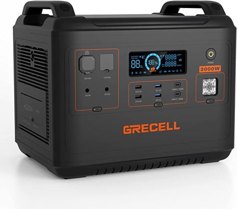 2000W Portable Power Station 1997Wh GRECELL Outdoor Solar Generator with 2000W(4000W Peak) 6 AC Outlets, Fast Charging Emergency Power Backup Battery UPS for Home Outage RV/Van Road Trip Camping Ups Power Supply, Solar Powered Generator, Road Trip Camping, Rv Solar, Portable Power Station, Emergency Power, Power Generator, Solar Generator, Battery Storage