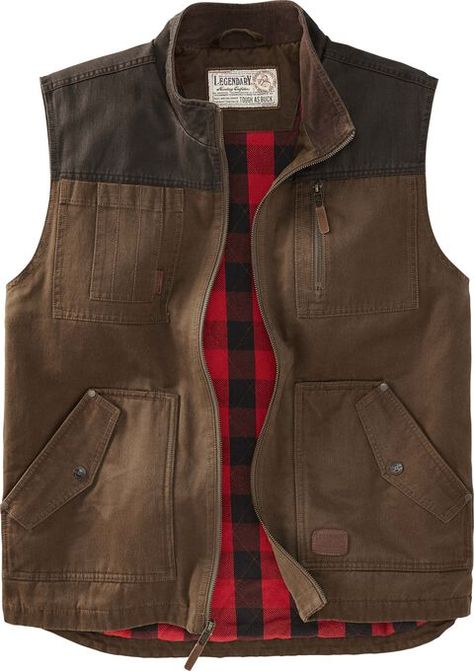 Fleece Lined Flannel Shirt, Canvas Vest, Lined Flannel Shirt, Outdoor Vest, Suede Vest, Flannel Women, Vests Mens, Hunting Clothes, Outerwear Vest