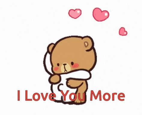 Love You More Meme, Milk And Mocha Bear, Good Night Angel, Love You More Quotes, Hearts Gif, Hugs And Kisses Couples, I Miss Your Voice, Milk And Mocha, I Love You Animation