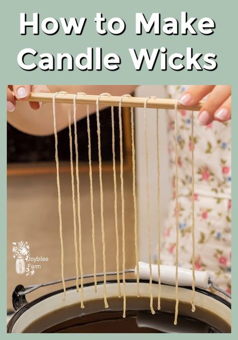 How To Make Candles From Lard, Cheap Candle Making, Wax Sticks Craft, How To Make A Wick For A Candle, What Can You Use For A Candle Wick, Homemade Wick For Candles, Diy Candle Wick With Yarn, How To Make Wicks For Candles, How To Make Candle Wicks Diy