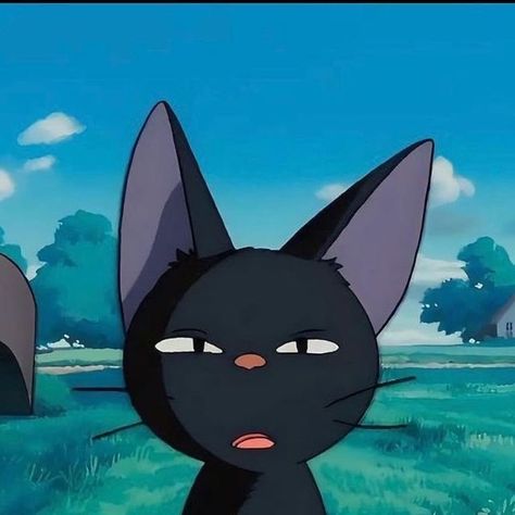 Studio Ghibli Black Cat, Jiji Icon Cat, Animated Icons Pfp, Jiji Kiki's Delivery Service Pfp, Studio Ghibli Cat Wallpaper, Cute Ghibli Pfp, Studio Ghibli Black Characters, Ghibli Studio Pfp, Aesthetic Pics For Widgets