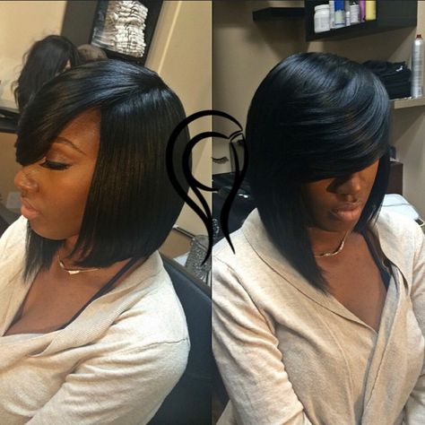 "I ❤️my palm beach gals!  This a protective cap, sown down, no hair left out! Cut and styled into this layered highlow bob" Photo taken by @cassystyles on Instagram, pinned via the InstaPin iOS App! http://www.instapinapp.com (01/22/2015) Bobs Side Part, Quick Weaves, Quick Weave Hairstyles, Sew Ins, Hair Affair, Dope Hairstyles, Bob Styles, Left Out, Hair Life