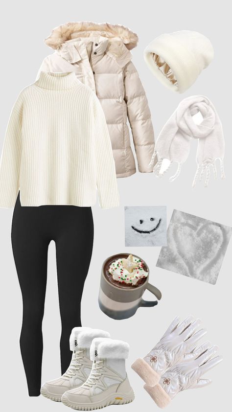 ❄️ #snow #snowday #winter #ice #hotchocolate #scarf #sweaterweather Snow Day Aesthetic Outfit, Outfits For Snowy Weather, Snowday Outfit, Snowy Day Outfit, Norway Clothes, Snow Day Outfit, Elegant Outfits, First Snow, Snowy Day