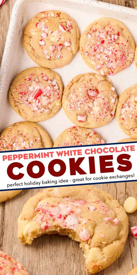 Peppermint Extract Cookies, Cookies With Peppermint Chips, Peppermint Oreo Cookies, Peppermint White Chocolate Cookies, Soft Christmas Peppermints, Peppermint Crunch Cookies, Peppermint Crinkle Cookies, Peppermint Cookies Recipe, Peppermint Chocolate Cookies