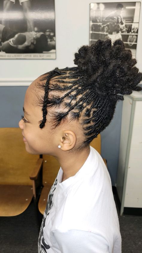 Dread Hairstyles For Girls Kids, Kid Locs Daughters, Toddler Locs Girl, Dread Hairstyles For Kids, Little Black Girls Loc Styles, Loc Styles For Girls Kids, Dreadlock Hairstyles For Kids, Kids Dreadlocks Styles, Loc Hairstyles For Kids