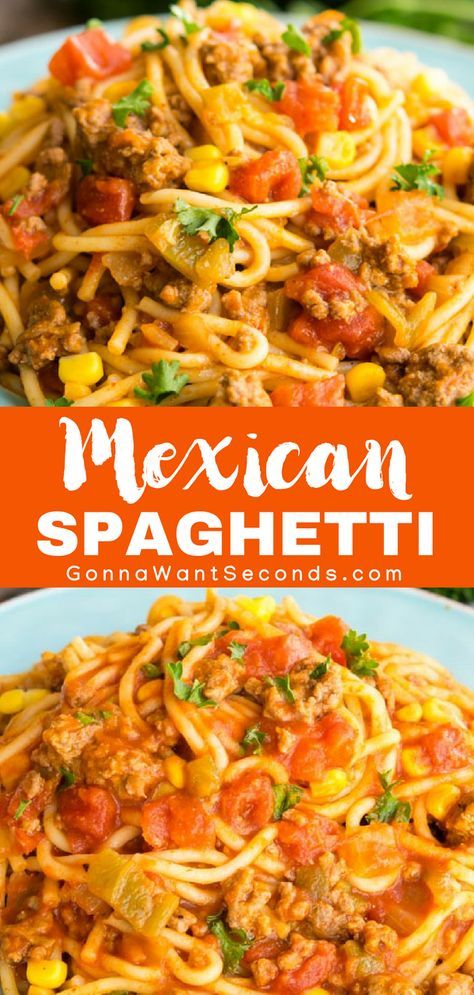 Mexican Spaghetti, Appetizer Dinner, Mexikansk Mat, Food Beef, Apple Glaze, Spaghetti Recipe, Easy Mexican, Spaghetti Recipes, Easy Appetizer Recipes