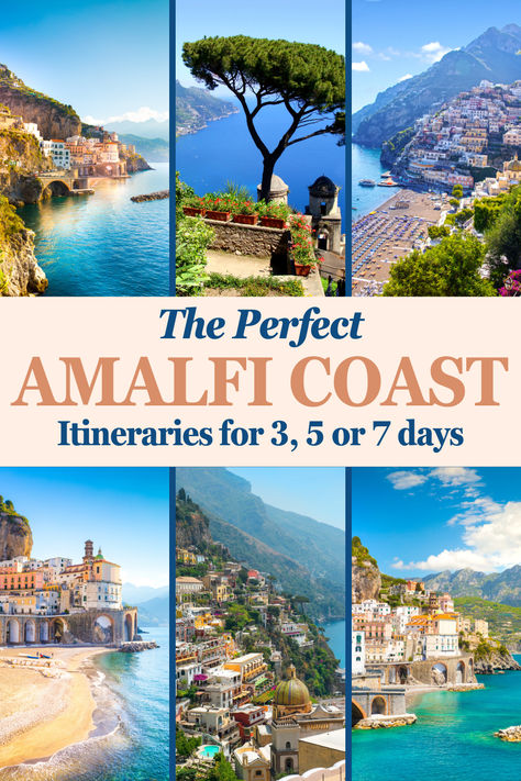 The Ultimate Guide to Amalfi Coast, Italy, with all you need to know: when to travel, how to get there and get around, and where to stay in Amalfi Coast. We selected the best cities and beaches on the Amalfi Coast and organized them in a 3, 5, or 7-day itinerary. The best part is that you can adapt these Amalfi Coast itineraries for more or less days creating your own trip. You will also find travel tips and how to avoid stress when traveling to the Amalfi Coast during summer and high season. Best Places To Visit In Italy Amalfi Coast, Amafali Coast Italy, Amalfi Itinerary, Amalfi Coast Map, Amalfi Coast Italy Photography, Amalfi Coast Aesthetic, Almafi Coast Italy, Amalfi Coast Guide, Amalfi Coast Travel Guide