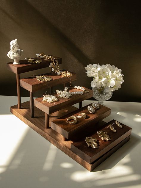 Your will find more lovely wood product at my store: https://www.etsy.com/shop/WoodWorldByJeanette Item:Jewelry display stand Material:walnut or wood Package Contents: 1 x Display Stand About Shipment: We will send the items within 7-10 days once your payment is completed. We could not guarantee delivery time on all international shipments due to differences in customs clearing times in individual countries, which may affect how quickly your product is inspected. Normally ships to US about 25-35 days, to other countries about 30-50 days.   About refund and replacement: We will refund or replacement you within 15 days of your receipt of the items for any reason. However, the buyer should make sure that the items returned are in their original conditions and should bear the shipping costs fo Jewellery Props Display, Tabletop Jewelry Display, Jewelry Wood Display, Ladder Jewelry Display, Wood Jewelry Display Stand, Jewelry Display Home, Jewelry Display Shelf, Accessories Table Display, Jewelry Display Case Retail