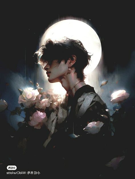 Fine Art Portrait Photography, Dark Fantasy Artwork, Art Moon, Dark Anime Guys, Ethereal Art, Beautiful Drawings, Anime Drawings Boy, Boy Art, Fantasy Artwork