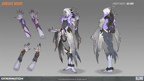 ArtStation - Banshee Moira Skin Concept, Qiu Fang Banshee Moira, Moira Overwatch, Overwatch Skin Concepts, Overwatch Halloween, Fantasy Armour, Scary Characters, Fandom Drawing, Character Model, Game Concept Art