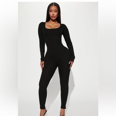 Black Fitted Jumpsuit, Black Jumpsuit Outfit, Ribbed Jumpsuit, Cute Jumpsuit, Fashion Nova Jumpsuit, Fitted Jumpsuit, Fashion Nova Pants, School Outfits, New Black