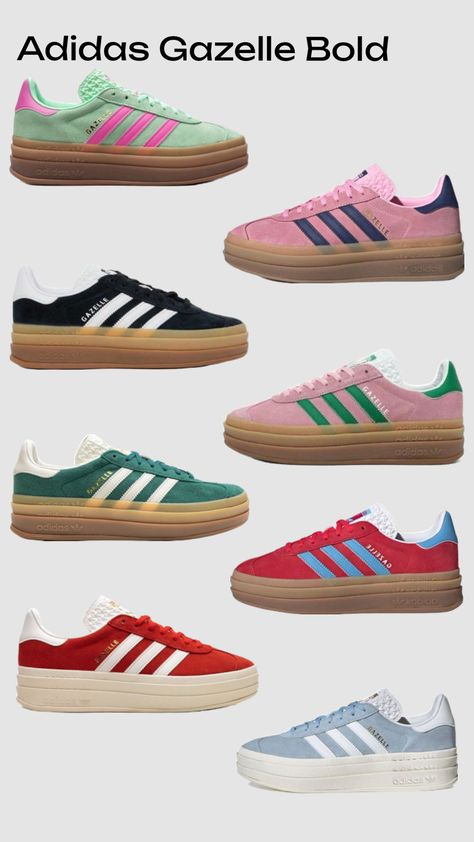 ADIDAS GAZELLE BOLD Adidas Bold, Adidas Gazelle Outfit, Adidas Gazelles, Adidas Gazelle Bold, Gazelle Adidas, Gazelle Bold, Velvet Sneakers, Pretty Shoes Sneakers, Cute Nike Shoes