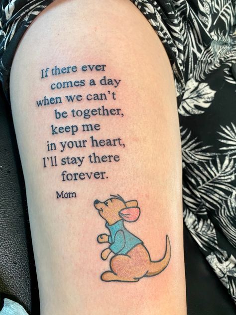 Disney Quote Tattoos, Tattoos For Teens, Small Memorial Tattoos, Piglet Tattoo, Tattoo Future, Winnie The Pooh Tattoo, Disney Tattoos Quotes, Pooh Tattoo, Elephant Family Tattoo