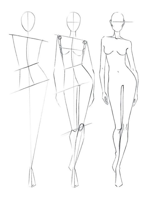 Simple Fashion Figure Sketches, Figure Drawing Steps Reference, How To Draw For Fashion Design, Step By Step Fashion Sketches, Sketching Fashion Illustration, Modeling Sketches Fashion, Fashion Design Body Sketch How To Draw, Fashion Croquis Step By Step, How To Draw A Model Body Fashion Figures