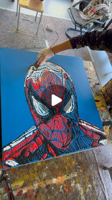 Gabriele Serrini on Instagram: "“Abstract Spiderman” 90x90cm - 35,4x35,4inches Acrylic paint on canvas #art #contemporaryart #spiderman #marvel #comicart #fanart" Marvel Art Canvas, Spiderman Canvas Art, Spiderman Canvas, Spiderman Painting, Marvel Paintings, Aurora Art, 8 Mile, Beauty In Art, Acrylic Paint On Canvas