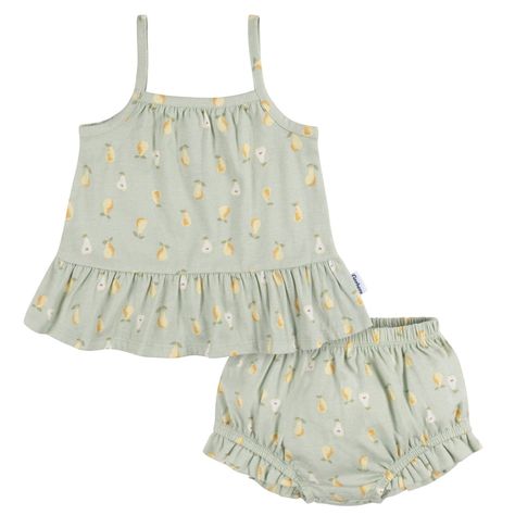 2-Piece Baby Girls Pears Tank Top and Diaper Cover Set Baby Size Chart, Baby Swimsuit, Sleeveless Tunic Tops, Vintage Baby Clothes, Gerber Baby, Cotton Sleepwear, Tanktop Girl, Stylish Sweaters