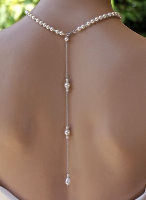 zddfz Bridal Jewelry Necklace, Backdrops Necklace, Pearl Bridal Jewelry, Bridal Earrings Drop, Silver Pearl Necklace, Back Necklace, Bridesmaid Necklace, How To Make Necklaces, Diy Schmuck