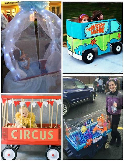 Kids Halloween Costumes on Wheels (Wagon Ideas) - Crafty Morning Nemo Fish Tank, Finding Nemo Fish Tank, Tank Costume, Wagon Halloween Costumes, Wagon Costume, Finding Nemo Fish, Nemo Fish, Wagon Ideas, Bat Mobile