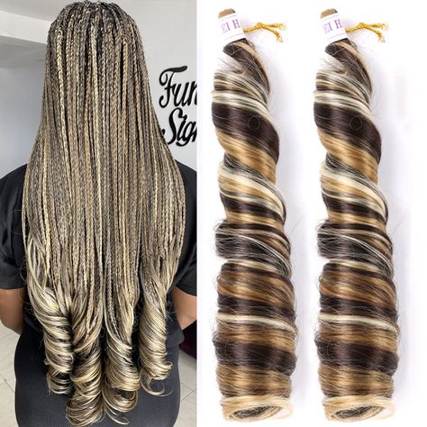 PRICES MAY VARY. 💙💛💚【Hair Style】French Curls Bulk Hair for Women.Color&Size:1B #4 #27 #30 T1B/27 T1B/30 Tbug C14 P4/30 P27/30/613 P30/27 P30/613 P4/27/613 P4/30/613;12Inch&18Inch&24 Inch Available. 💜💚💗【Advantage design】The Spiral Curly Braiding Hair Bouncy Synthetic Hair Is Made With Skin-Friendly High-Quality Synthetic Fiber Which Is Soft And Natural.Super Lightweight & Comfortable to Wear.Quick to Install And Easy to Braid. 💖💗💙【DIY Style】You Can Your French Curly Braiding Hair Accordi 6 27 613 Braids, Hair For Box Braids, Spiral Braids, Curly Braiding Hair, Spiral Braid, Black Box Braids, Triangle Box Braids, Outdoor Sectionals, Hair French