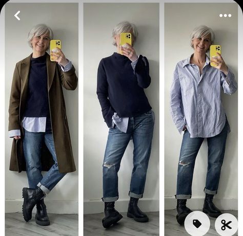 Hm Boots, Mode Over 50, Look Grunge, Happy Monday Everyone, Ageless Style, 60 Fashion, The Jeans, Zara Shirt, Over 50 Womens Fashion