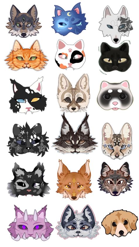 Animal Masks Diy, Cat Mask Diy, Vi Cosplay, Felt Animal Masks, Cats Art Drawing, Cai Sălbatici, Therian Mask, Mask Drawing, Dog Mask