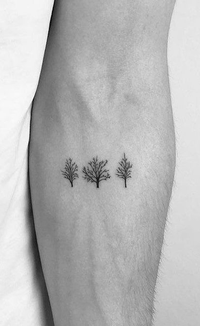 3 Trees Tattoo Simple, Tree Matching Tattoos, Earthy Tree Tattoos, Line Work Tree Tattoo, Stick Tree Tattoo, Small Tree Tattoo For Men, Plant Roots Tattoo, Birth Tree By Month, Tree Tattoo Linework