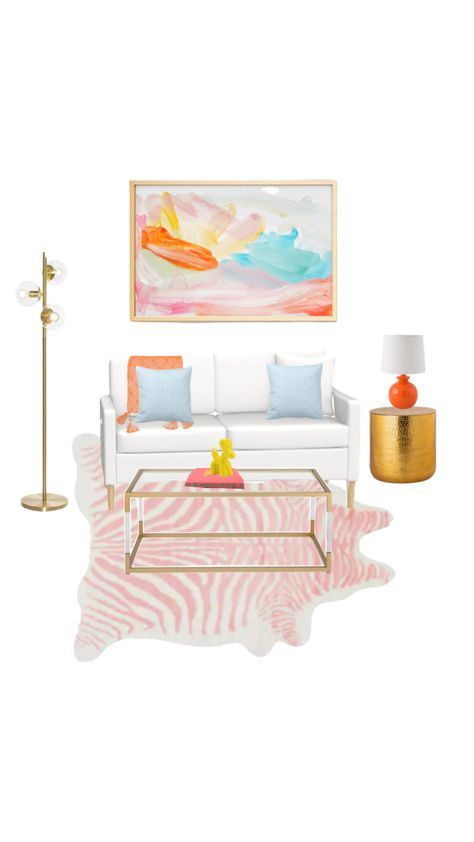 College Living Room Inspiration, College Girl Living Room, College House Living Room, Living Room Preppy, Pink And Gold Living Room, Auburn Apartment, College House Decor Living Room, College Apartment Room Ideas, Preppy Apartment Decor