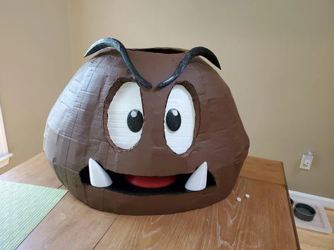 Mario Goomba Costume : 6 Steps (with Pictures) - Instructables Goomba Cosplay, Goomba Hat, Goomba Costume, Mario Character Costumes, Mario Pumpkin, Mario Goomba, Banana Costume, Interior Pictures, Candy Holder