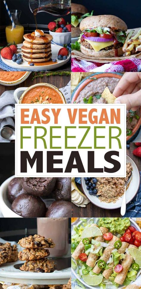 Freezer Friendly Vegan Meals, Vegan Recipes Freezer Meals, Easy Vegetarian Freezer Meals, Make Ahead Vegan Freezer Meals, Plant Based Freezer Meals Make Ahead, Vegan Meals To Freeze, Vegetarian Make Ahead Meals To Freeze, Vegan Postpartum Freezer Meals, Frozen Vegan Meals