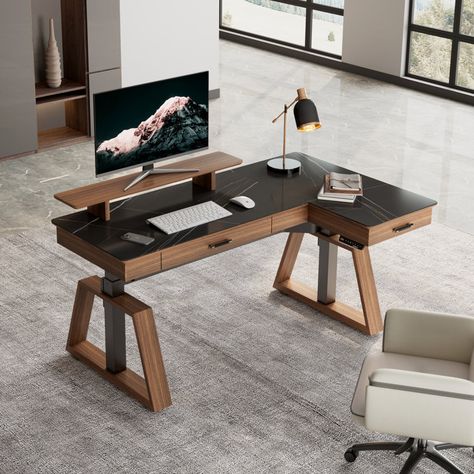 Standup Desk, Gaming Area, Standing Desk Ergonomics, Stand Up Desk, Stand Desk, Desk Ideas, Adjustable Standing Desk, Monitor Stand, Sintered Stone