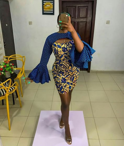 Ankara Dress Designs, Ankara Short, Ankara Short Gown Styles, African Print Dress Ankara, African Print Clothing, Short African Dresses, African Fashion Skirts, Afrikaanse Mode, African Inspired Clothing