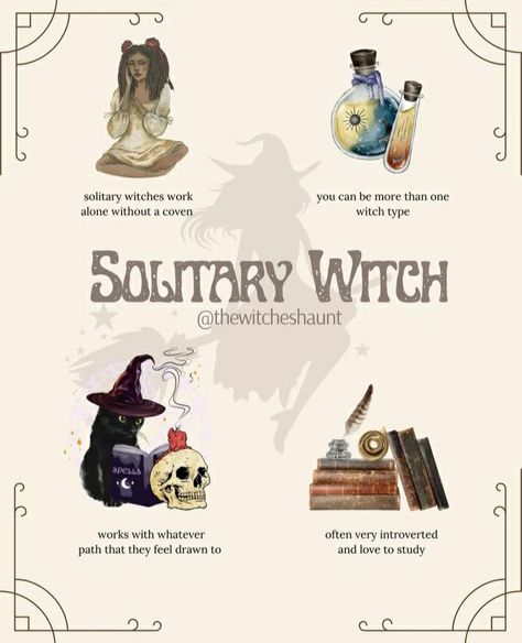 Witch Craft Aesthetic, Witch Holidays, Modern Witch Tarot, Types Of Witches, Types Of Witchcraft, Witches Book, Solitary Witch, Magia Elemental, Witch Things